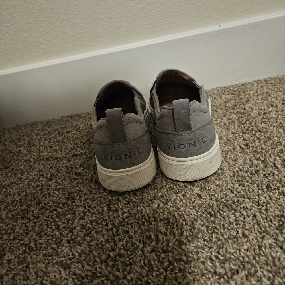 Gray Slip-On Sneakers with Perforated Design - Picture 3 of 4